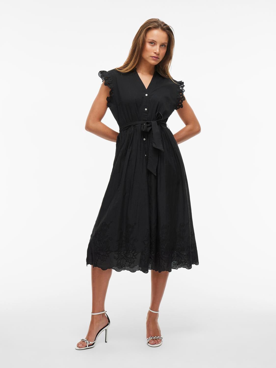 VIANGLASSI Midi Dress - Black Beauty - VERO MODA & VILA Bergvik